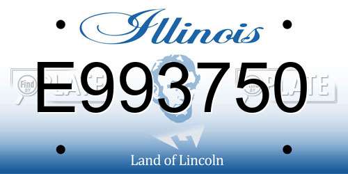 E993750 Illinois License Plate
