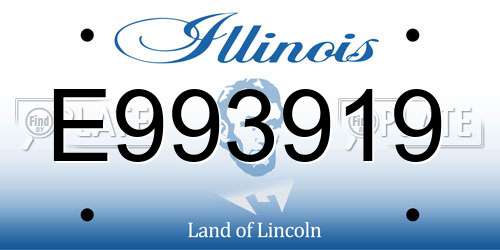 E993919 Illinois License Plate