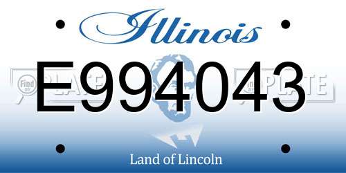 E994043 Illinois License Plate