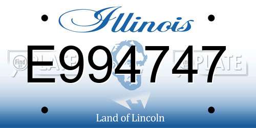 E994747 Illinois License Plate
