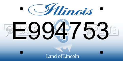 E994753 Illinois License Plate