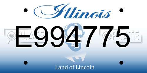 E994775 Illinois License Plate