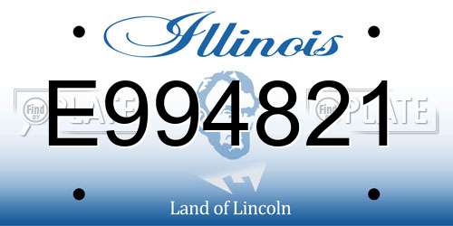 E994821 Illinois License Plate