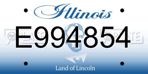 E994854 Illinois License Plate