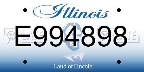 E994898 Illinois License Plate