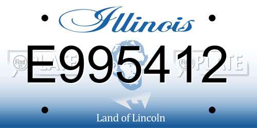 E995412 Illinois License Plate
