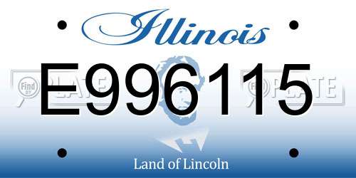 E996115 Illinois License Plate