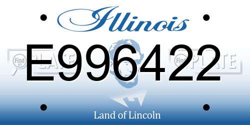 E996422 Illinois License Plate