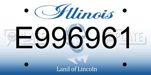 E996961 Illinois License Plate