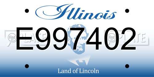 E997402 Illinois License Plate