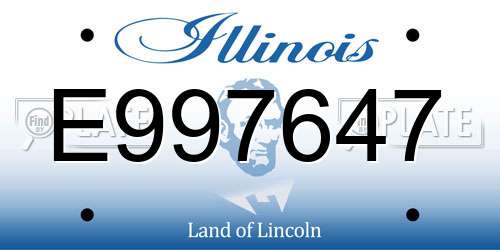 E997647 Illinois License Plate