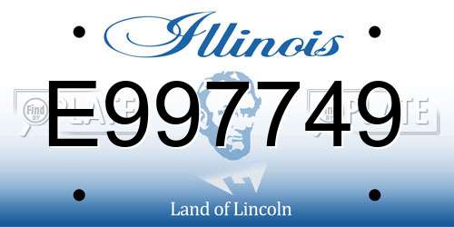E997749 Illinois License Plate