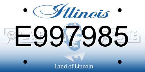 E997985 Illinois License Plate