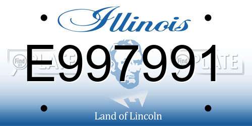 E997991 Illinois License Plate