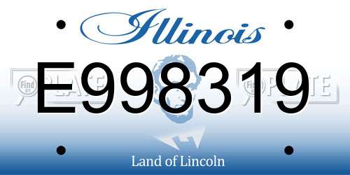 E998319 Illinois License Plate