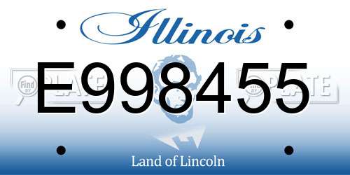 E998455 Illinois License Plate