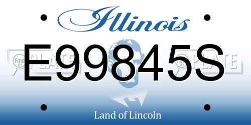 E99845S Illinois License Plate