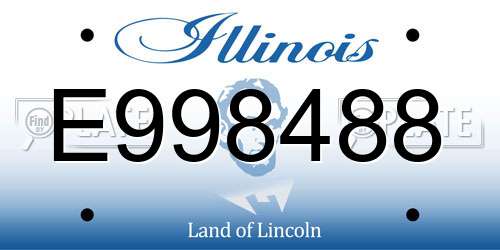 E998488 Illinois License Plate
