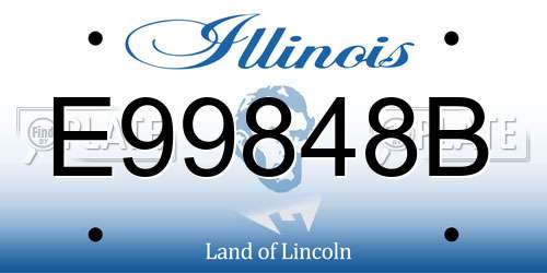 E99848B Illinois License Plate