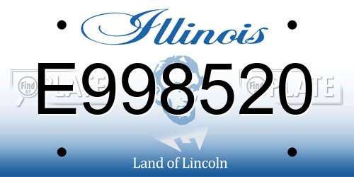 E998520 Illinois License Plate