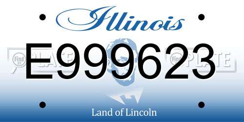 E999623 Illinois License Plate