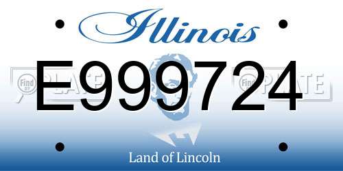 E999724 Illinois License Plate