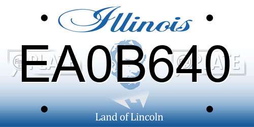 EA0B640 Illinois License Plate