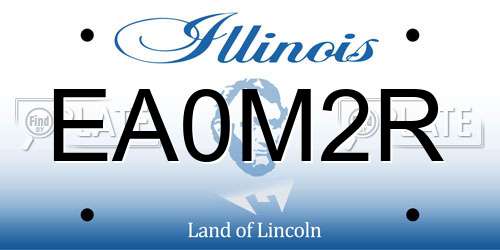 EA0M2R Illinois License Plate