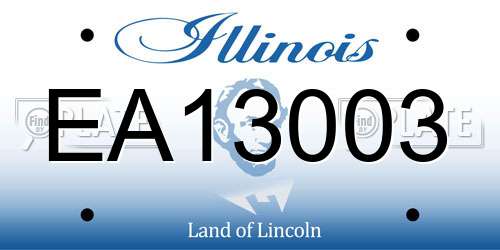 EA13003 Illinois License Plate