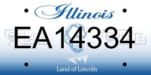 EA14334 Illinois License Plate