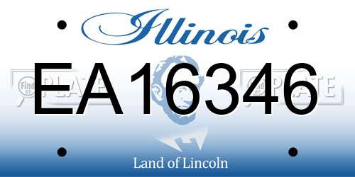 EA16346 Illinois License Plate