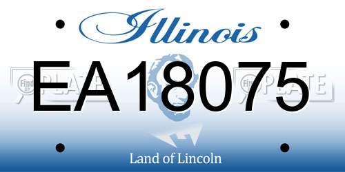 EA18075 Illinois License Plate