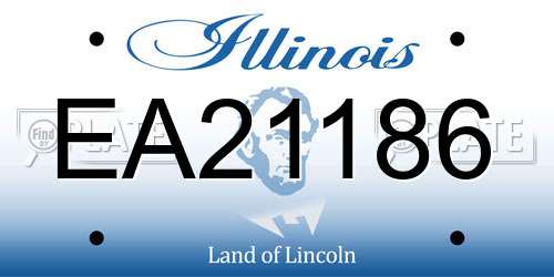 EA21186 Illinois License Plate