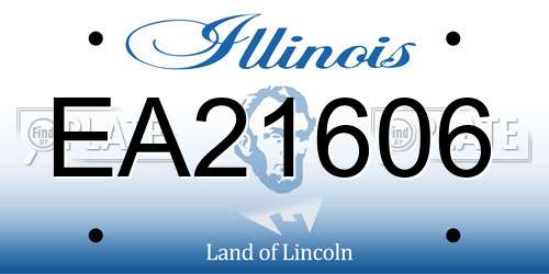 EA21606 Illinois License Plate