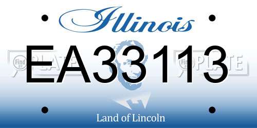 EA33113 Illinois License Plate
