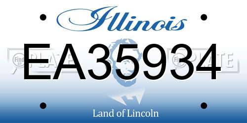 EA35934 Illinois License Plate