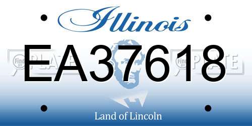 EA37618 Illinois License Plate