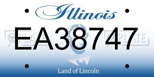 EA38747 Illinois License Plate