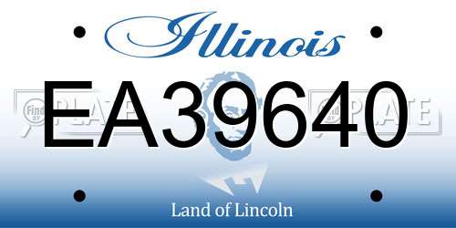 EA39640 Illinois License Plate