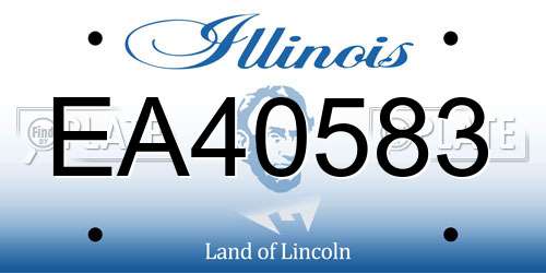 EA40583 Illinois License Plate
