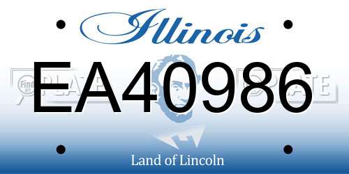 EA40986 Illinois License Plate