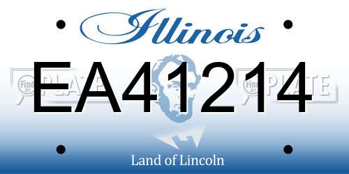EA41214 Illinois License Plate