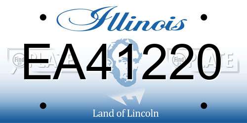 EA41220 Illinois License Plate