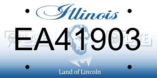 EA41903 Illinois License Plate