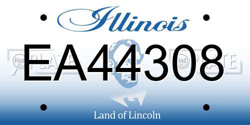 EA44308 Illinois License Plate