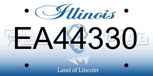 EA44330 Illinois License Plate