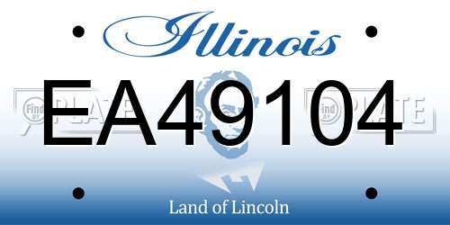 EA49104 Illinois License Plate