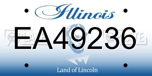 EA49236 Illinois License Plate
