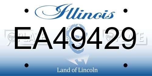 EA49429 Illinois License Plate