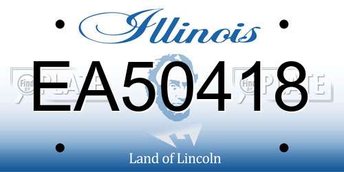 EA50418 Illinois License Plate